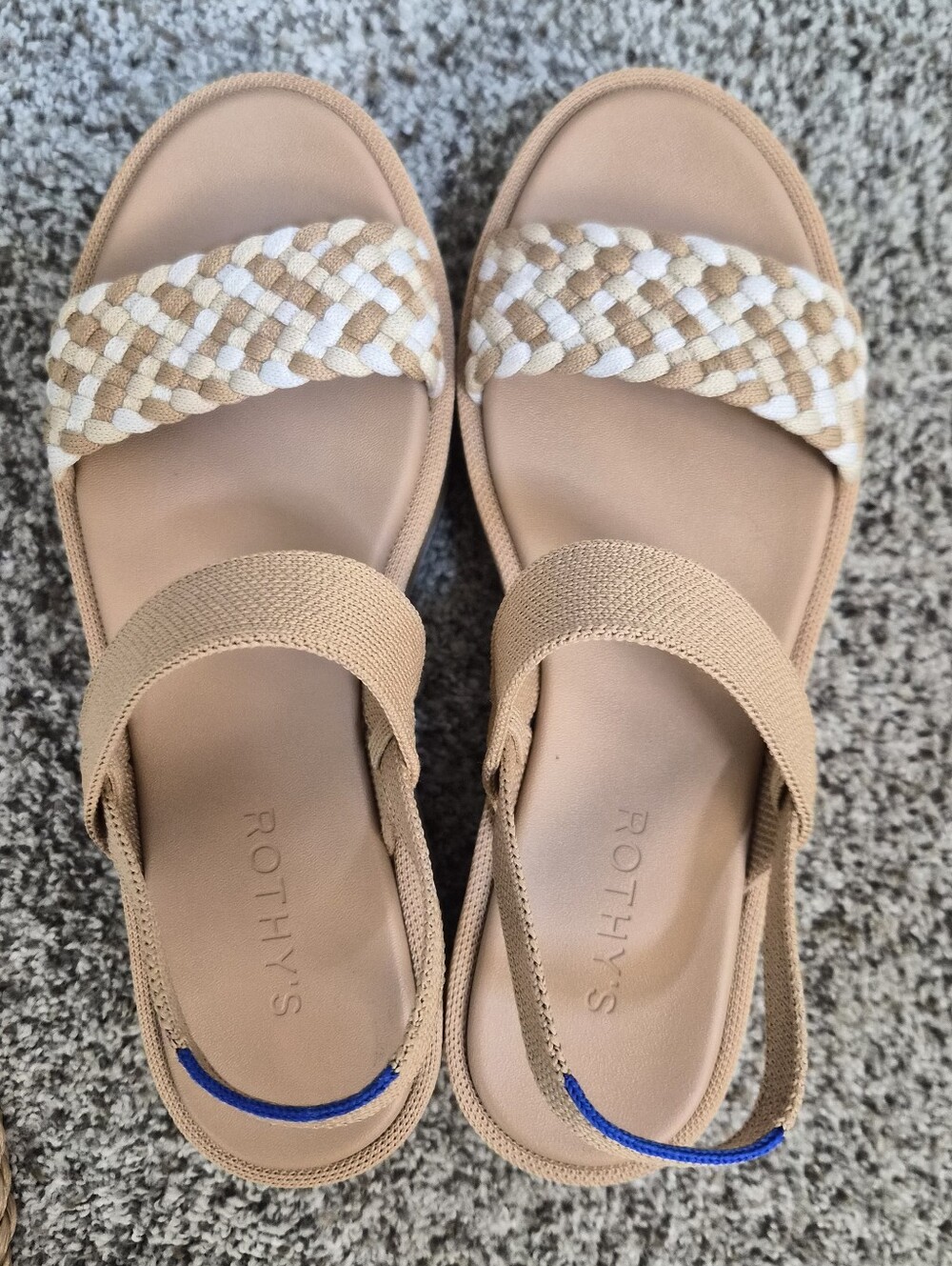 Rothy's The Lightweight Wedge Sandals,  Light Sand, 7.5 - Picture 2 of 11